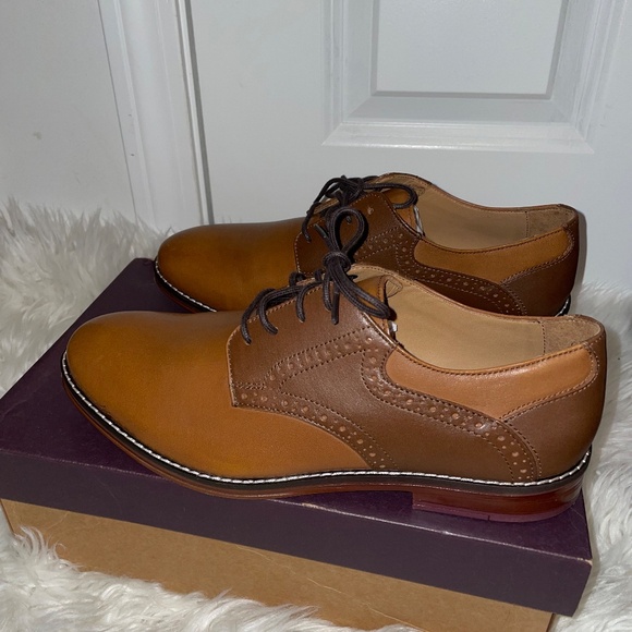 Jonhston & Murphy bk Contad tan/dk brown fg leather shoes Men’s size 7 - Picture 5 of 12